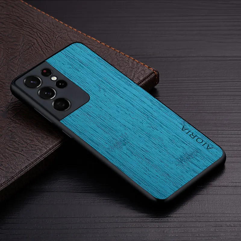 Чехол для Samsung Galaxy S21 Ultra Plus FE 5G funda бамбуковый деревянный кожаный чехол с рисунком