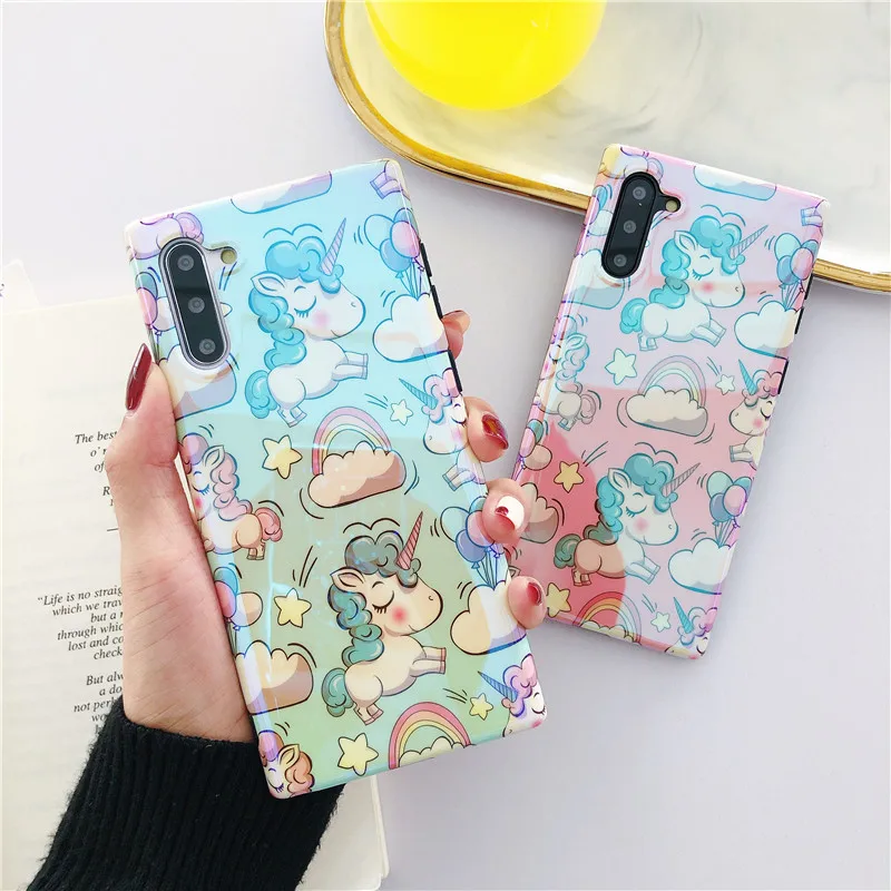 Милый чехол для телефона с единорогом Samsung Note 10 plus 9 8 S10 E S8 S9 задняя крышка модные