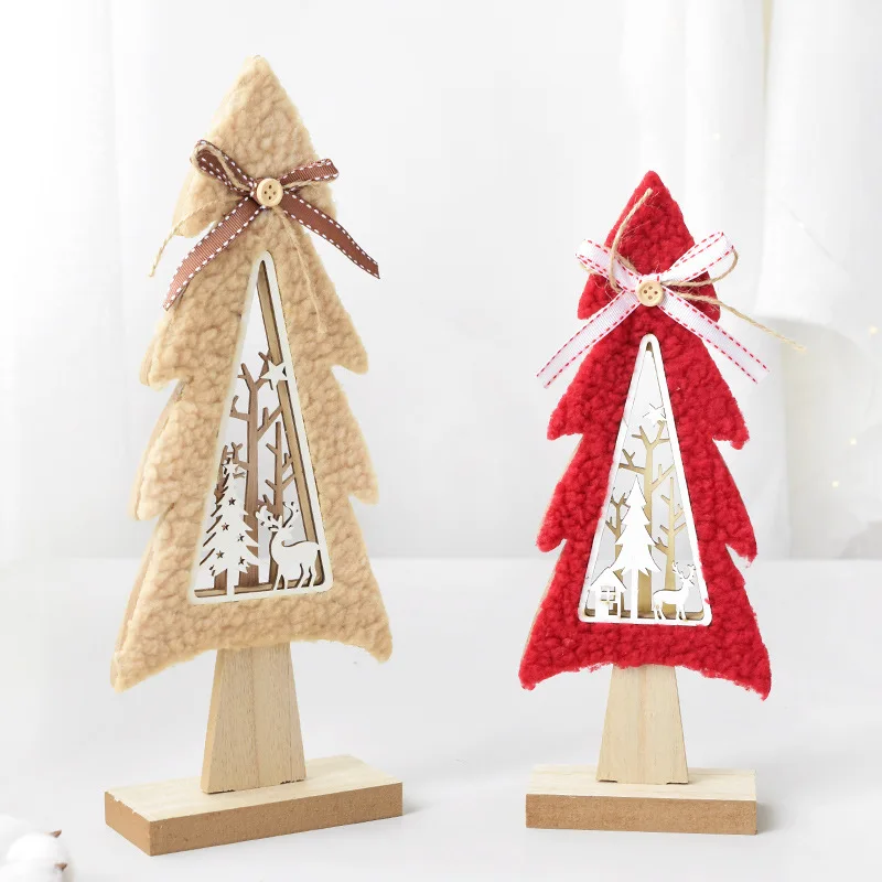 Новая Скандинавская деревянная плюшевая полая Маленькая рождественская елка