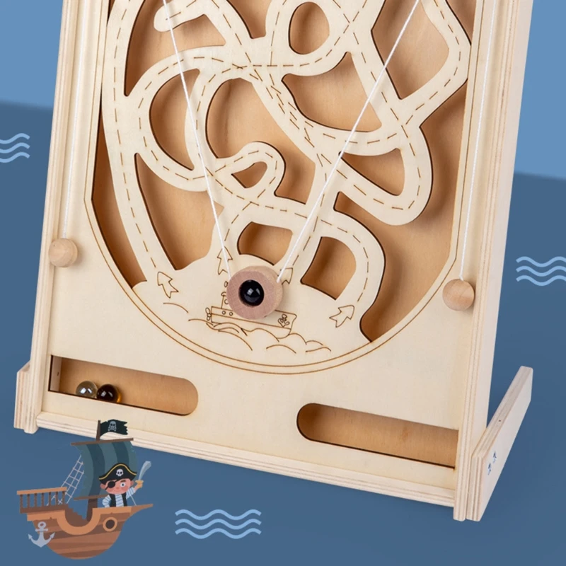 

Деревянный лабиринтный шарик-Ловец, игрушечная веревка, лабиринт с отверстиями, развивающая игрушка для взрослых, семьи и детей от 3 лет и ст...