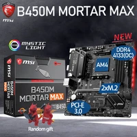 msi b450m mortar max motherboard support up to amd ryzen 9 ddr4 64gb m 2 pci e 3 0 b450 placa m%c3%a3e am4 micro atx desktop amd b450