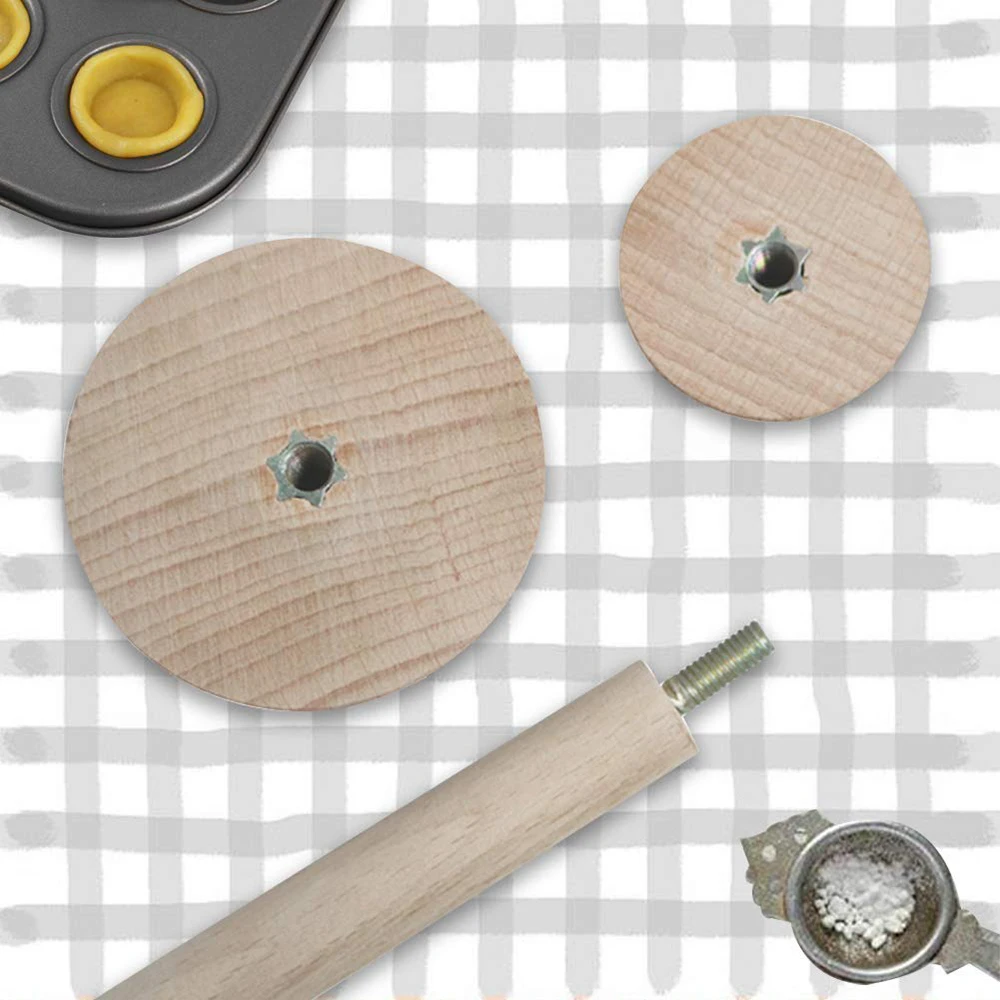 Двусторонний толкатель для кондитерских изделий портативный деревянный тампер