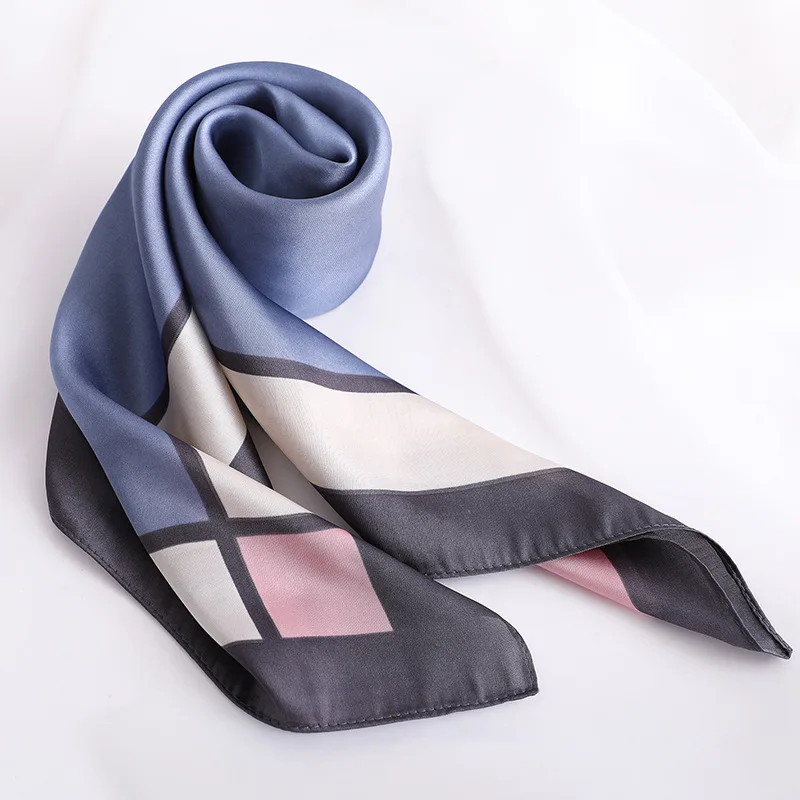 

Элегантный Простой Шелковый атласный шарф для женщин, модные женские маленькие платки, шарфы для волос 70*70 см, шарфы для женщин