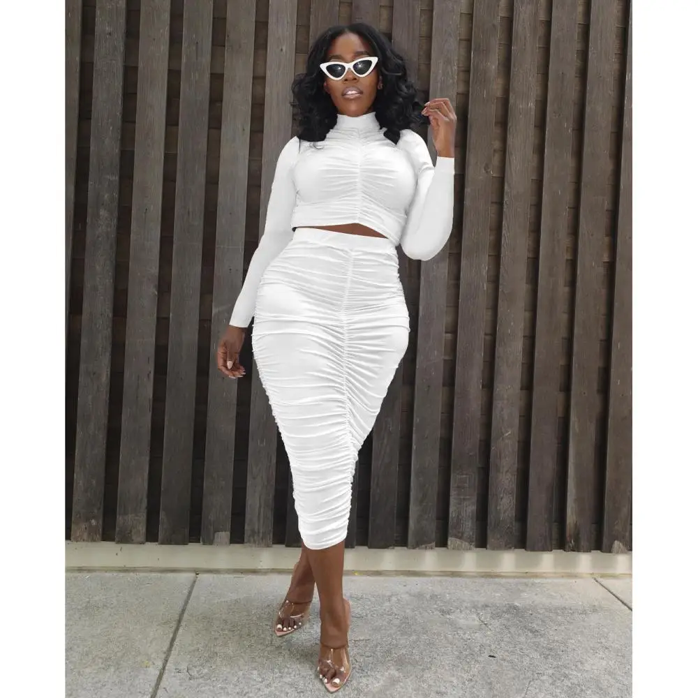 Комплект из двух предметов Женская плиссированная юбка женский топ с высоким