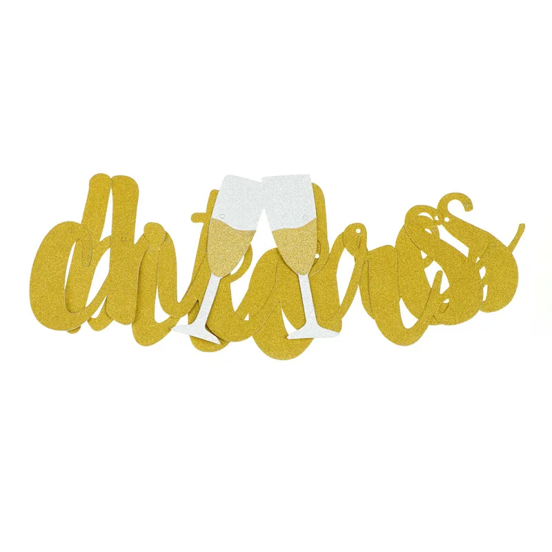 Ура суки баннер со сверкающими золотистыми для свадебной вечеринки вечерние