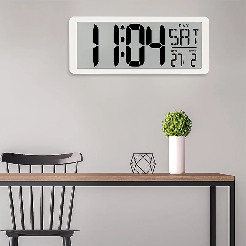 

LED Digital Wall Clock Large Number Time Display Alarm Clocks with Date Temperature Table Watch Electronic Clock Horloge Murale