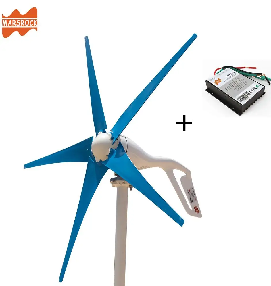 5 blue blades AC12V/24 V 400W ветряной генератор небольшая ветряная мельница для домашнего использования, соответствует требованиям европейских директив, в частности касательно содержания вредных веществ - Цвет: 5 blue blades