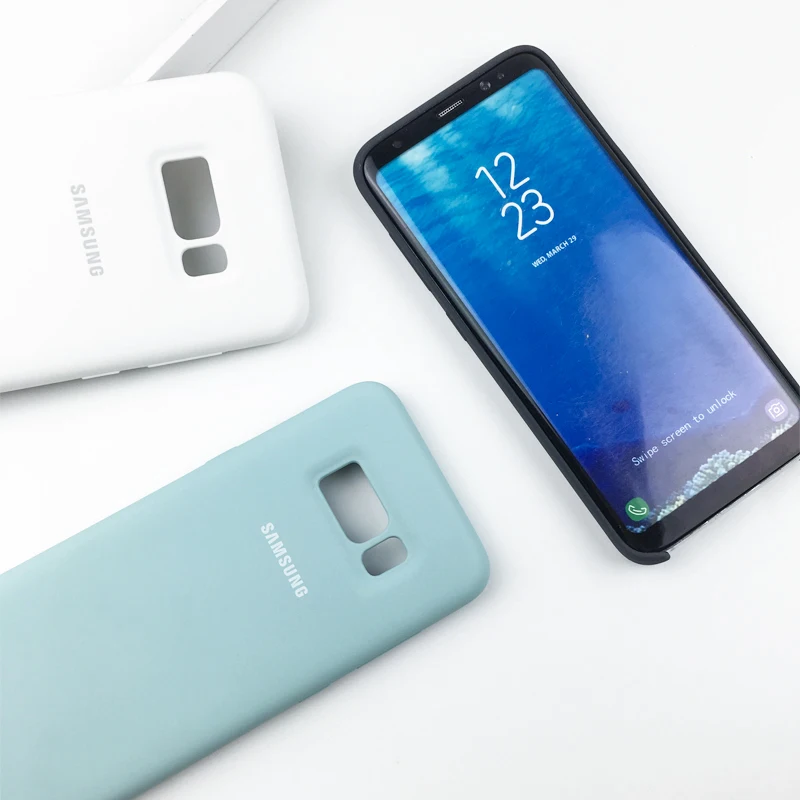 Оригинальный силиконовый чехол для samsung Galaxy S8/S9/S10 Plus шелковистый мягкий