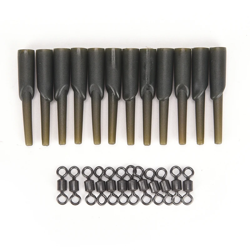 

24 шт./лот рыболовная установка для ловли карпа резиновая втулка + Вертлюги свинцовая пробка Скрытая безопасная система грубая рыболовная те...