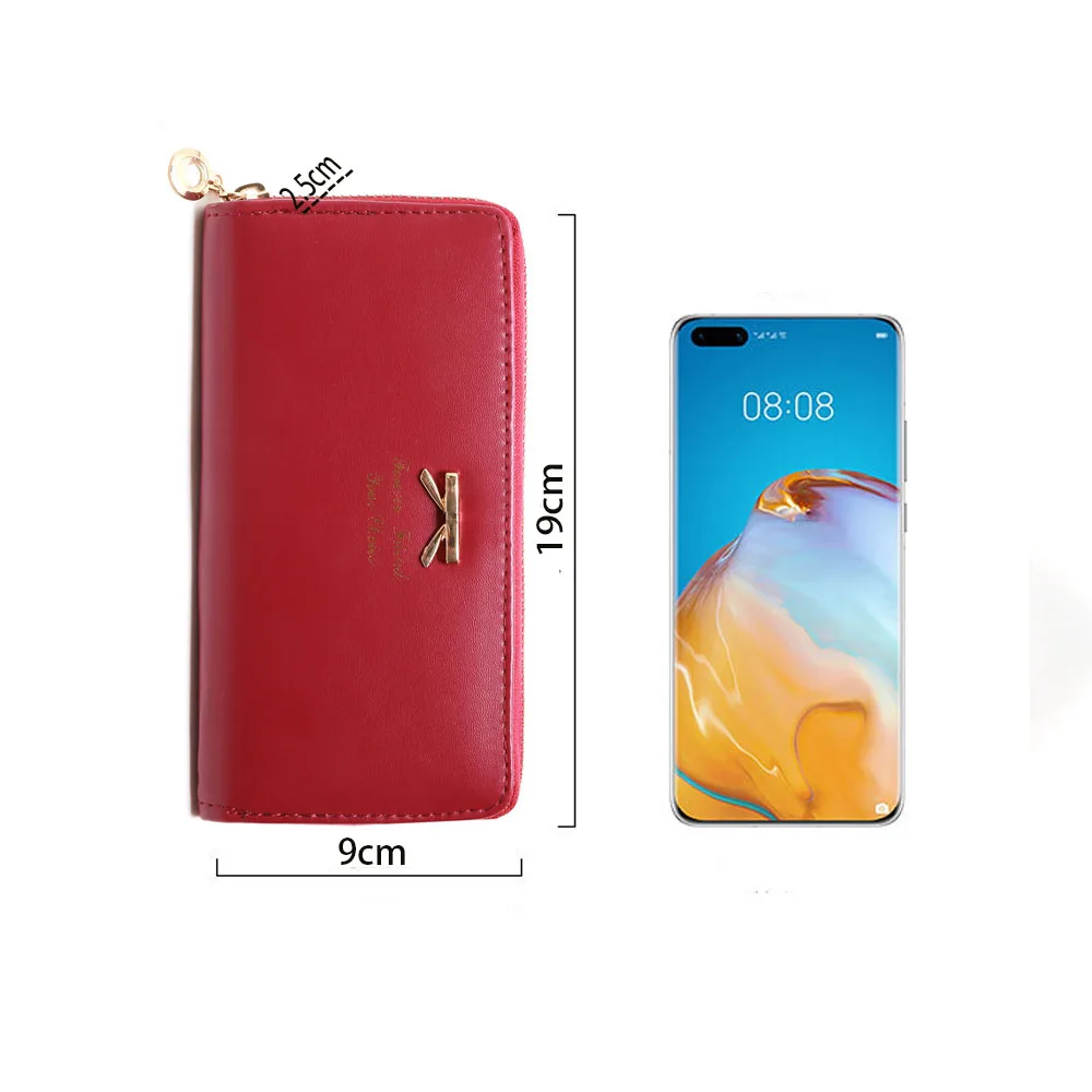 

Ddjpd. Ladies wallet with bow decoration. 2021 new pu leather fashion clutch. Multifunctional girl card holder wallet