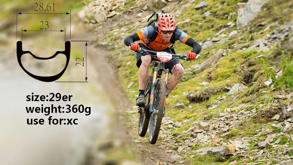 Элитный углеродный обод Mtb XC AM DH велосипедный обод 29er Mtb Hookless Асимметричный 24 27 30 35 40 50 мм ширина 29 мм Глубина Ems