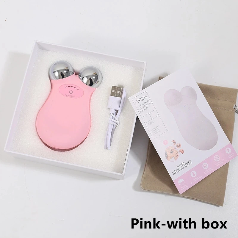 

Micro Current Vibration Facial Massager 3D Facial Roller Massager Anti-aging Anti-wrinkle Beauty Skin Care Portable USB Charging