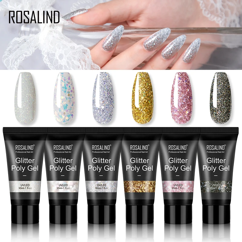 Розалинд Glitte15ml/30 мл УФ гель лак для ногтей расширение дизайна все маникюра Лак