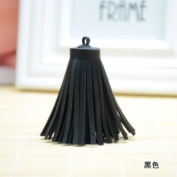 Tassel Keychain Leather Diy Key Chain Accessories Car Handbag Purse Phone Bag Pendant Black 2021 Trinket Porte Clef Chaveiros | Украшения и