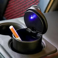 universal car ashtray flame retardant abs ash cylinder holder with light for vehicles