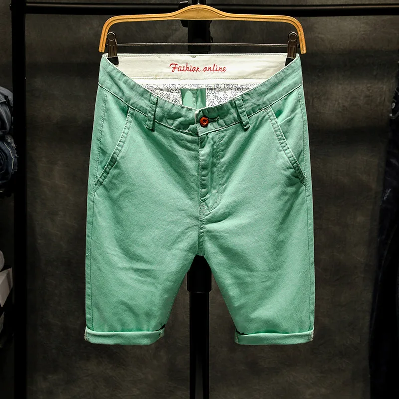 Шорты мужские хлопковые до колен повседневные винтажные Бермуды большие размеры