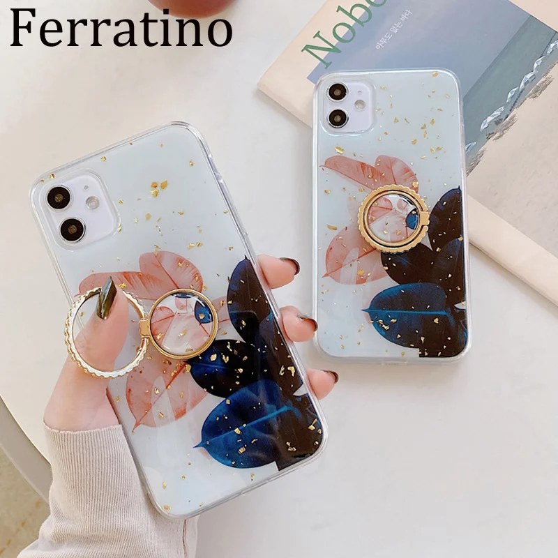 Чехол для iPhone 11 новый летний цветочный геометрический чехол подставка с кольцом