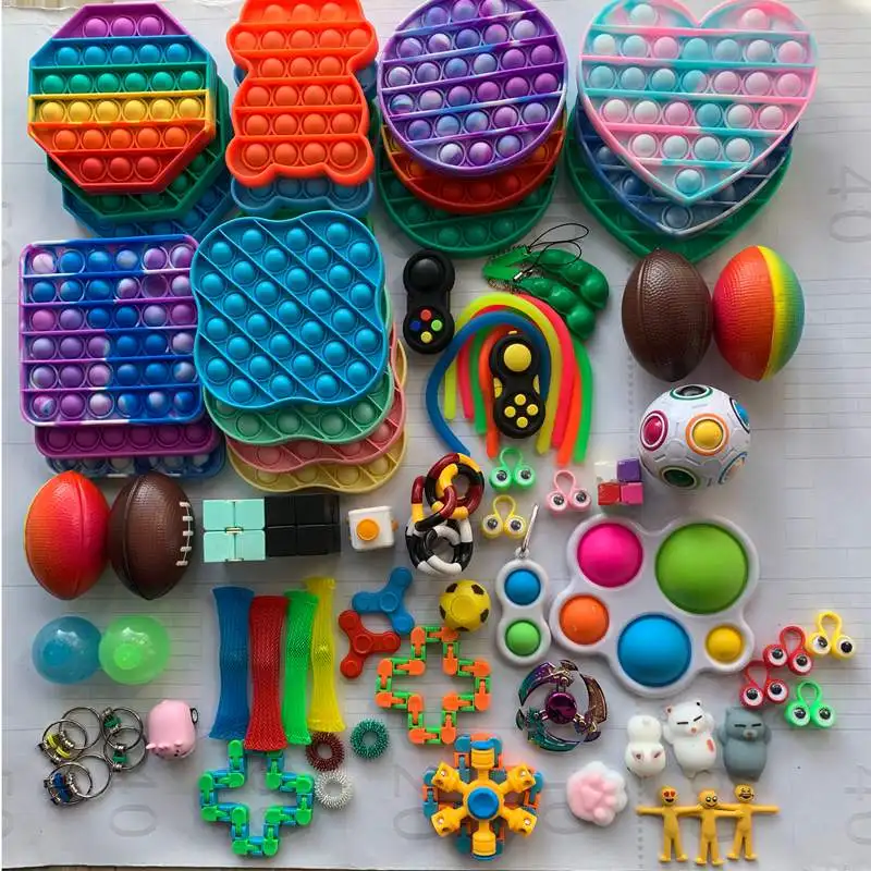

Игрушка антистрессовая для взрослых и детей, набор из 11 видов игрушек-антистрессовых пузырей, игрушка-сжималка, игрушки для рук для снятия с...