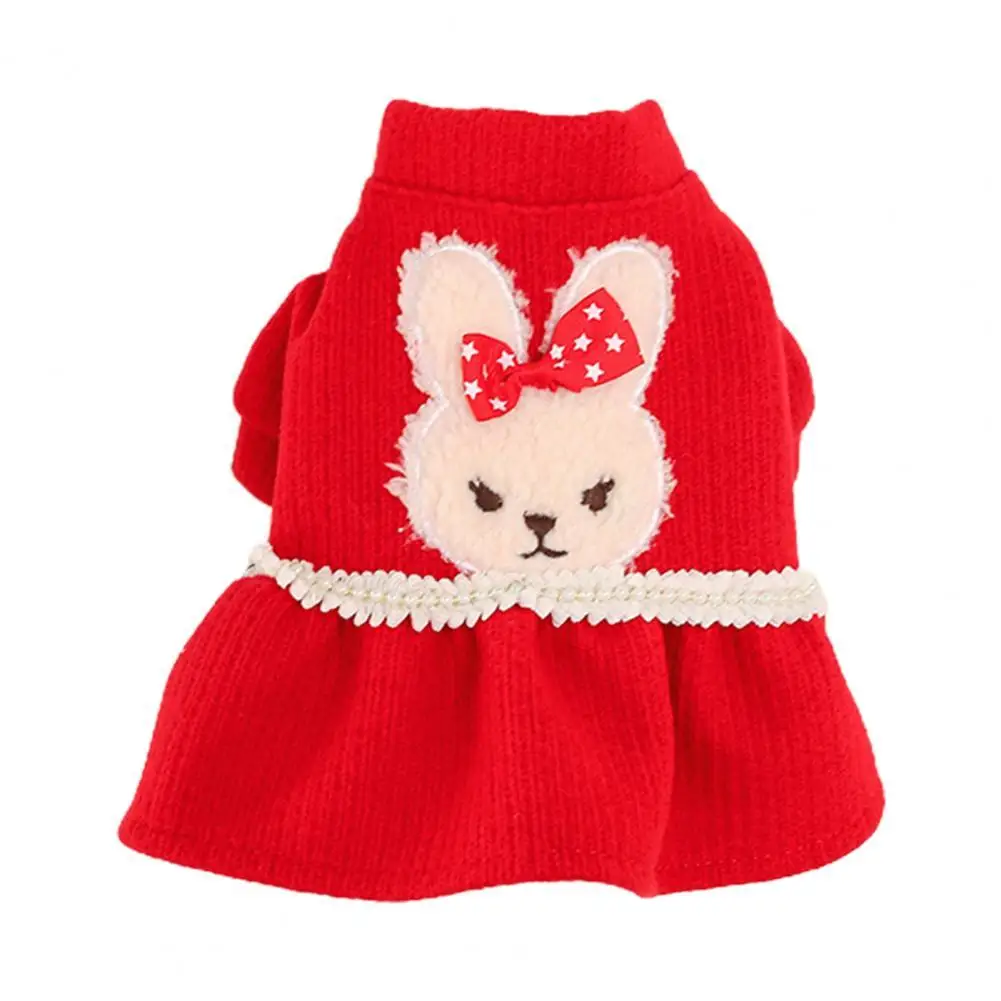 

Stylish Dog Dress Cartoon Design Wearable Warm Cat Dog Two-legged Dress