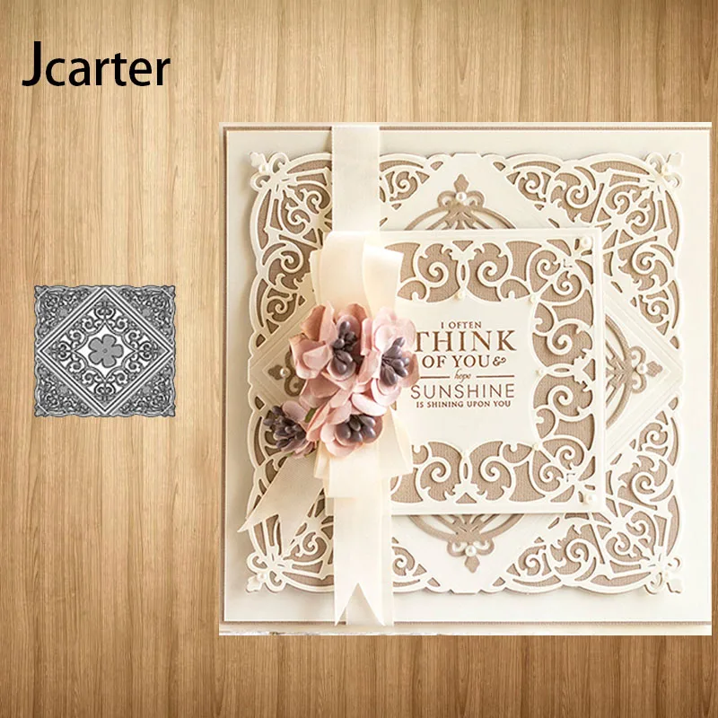 Квадратный узорный задний план новый металлический Трафаретный вырубной штамп