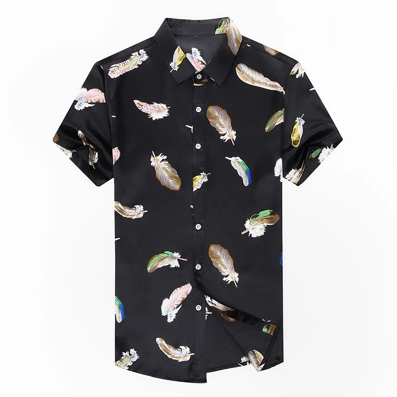 Новинка 2020 летняя мужская рубашка с коротким рукавом повседневная приталенная