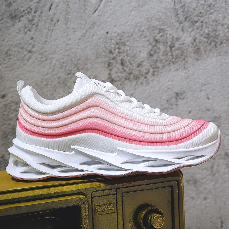 Розовые модные кроссовки красовки женская повседневная обувь сетчатая