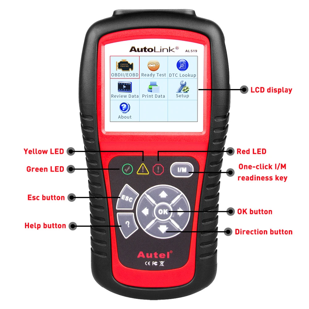 Autel AutoLink AL519 AL619 диагностический автомобильный OBD2 сканер инструмент DTC