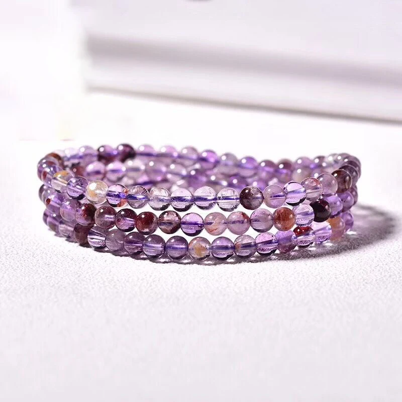 Браслеты женские из натурального титана с круглыми бусинами 5 мм|Плетеные