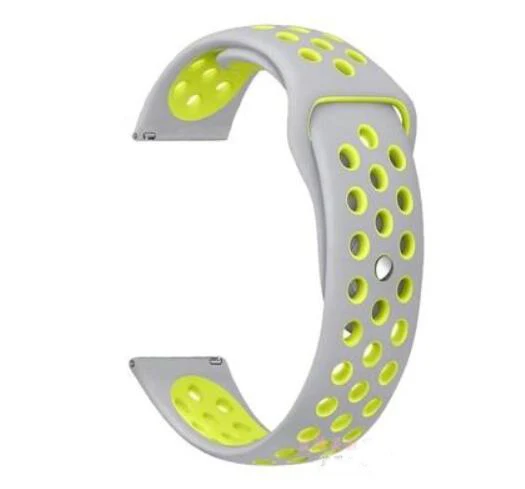 silver yellow 20 мм 22 мм спортивный силиконовый ремешок для samsung Galaxy active 2 42 46 gear 2 s2 s3 Neo Live zenwatch 1 2 Ticwatch 1 2 E pro ремешок - Цвет ремешка: silver yellow