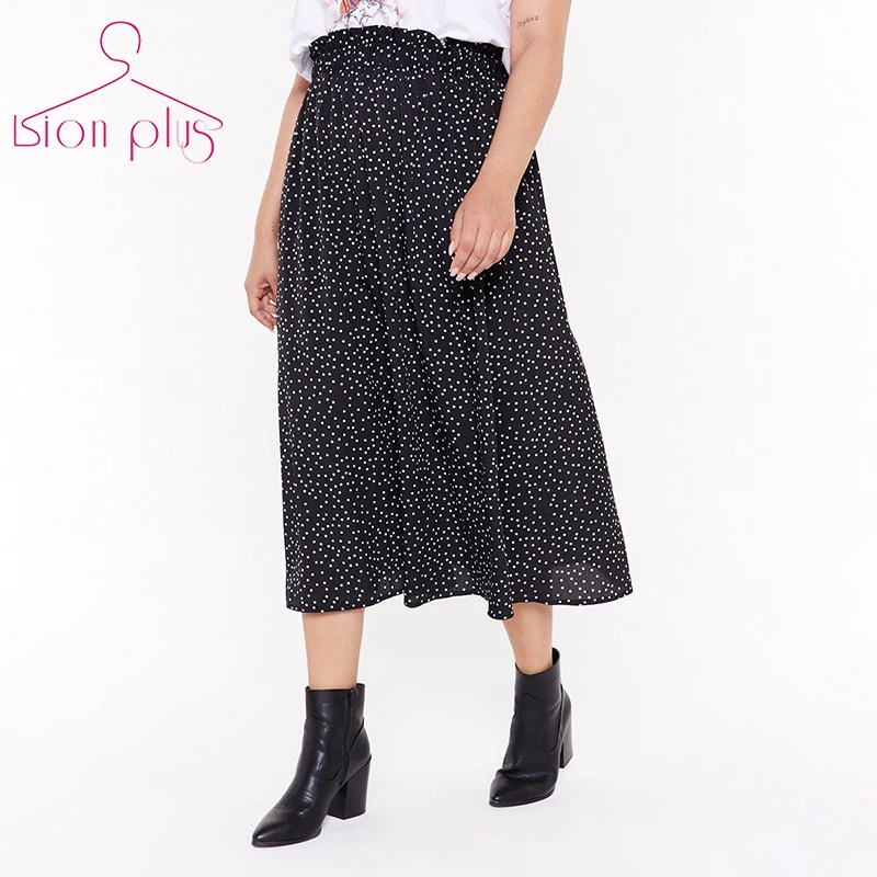 

Кавайная юбка размера плюс 7XL 6XL 5XL юбки женские 2021 летнее платье в черно-белую, в горошек, с принтом длинная юбка 4XL XXXL d женская одежда