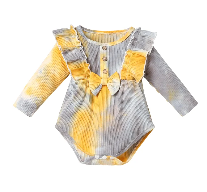 

Комбинезон для новорожденных, комбинезон с длинными рукавами и милым бантом, весна, резинки для девочек