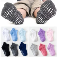 6 pairsset 0 to 6 yrs cotton childrens anti slip boat socks for boys girl low cut floor kid sock with rubber grips four season