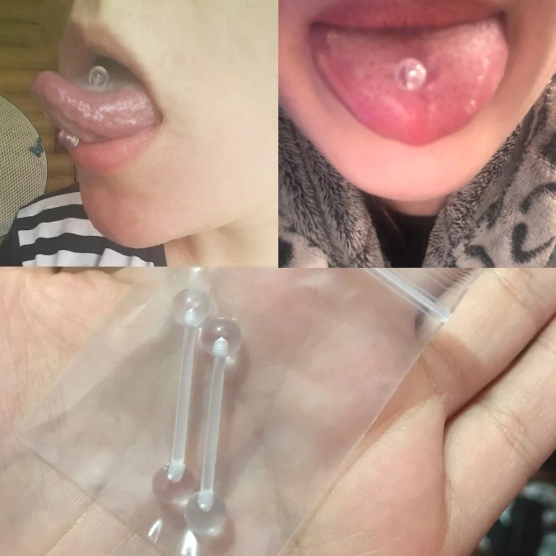 Оптовая продажа пирсинг Lengua 6 шт. прозрачные биофлексильные акриловые шариковые