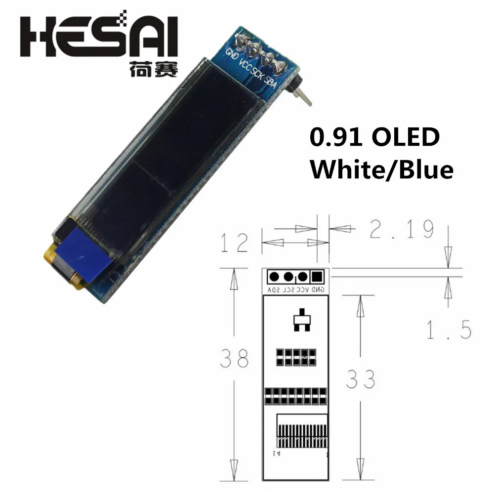 Светодиодный ЖК дисплей 0 91 дюйма 12832 белый и синий цвета 128X32 O светодиодный модуль