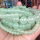 Камень светильник Светло-зеленый нефрит халцедон свободный разделитель Круглый бисер для изготовления ювелирных изделий 4-12 мм DIY Браслеты Аксессуары Оптовая продажа