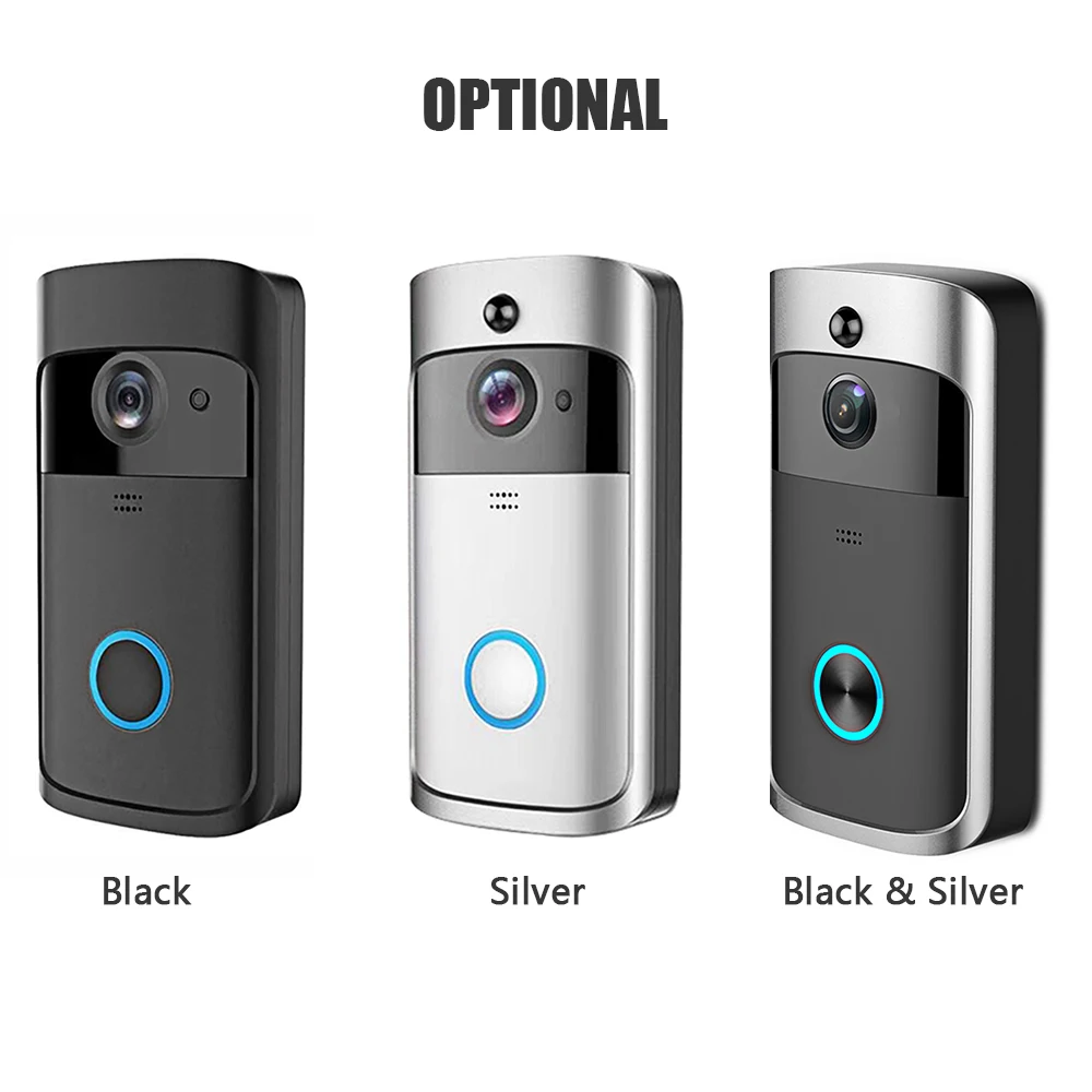 

Wireless Video Doorbell 720P Visual Real-time Intercom Wi-Fi Video Bell PIR Detection Night Vision 2-Way Talk Home Security