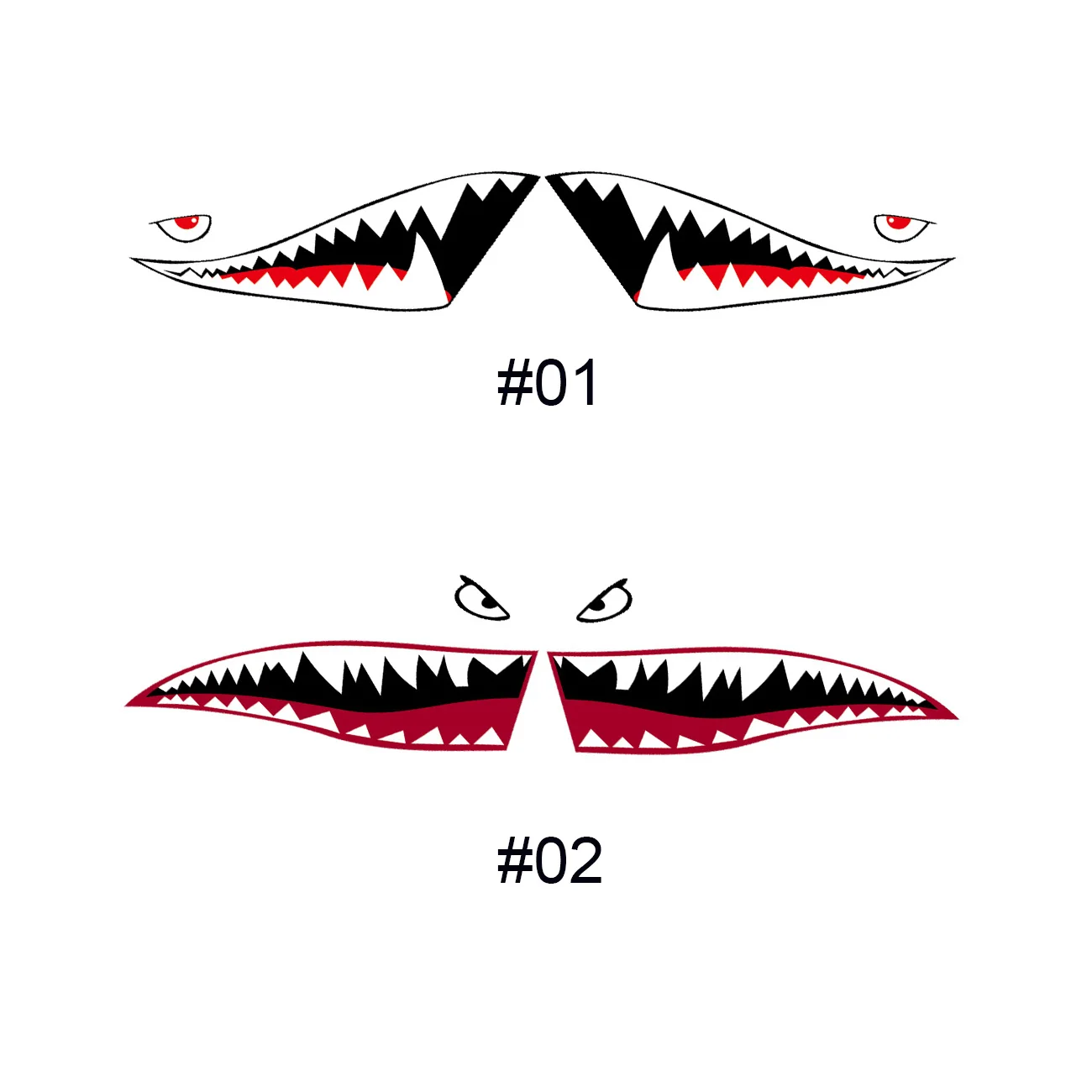 

1 Pair Red Grey Shark Mouth Tooth Teeth Reflective Sticker Vinyl Auto Car Cool Refiting Exterior Decal For Side Door Car Styling