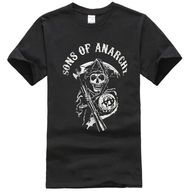 Мужская черная футболка с логотипом Sons Of Anarchy Reaper S-XXXL |