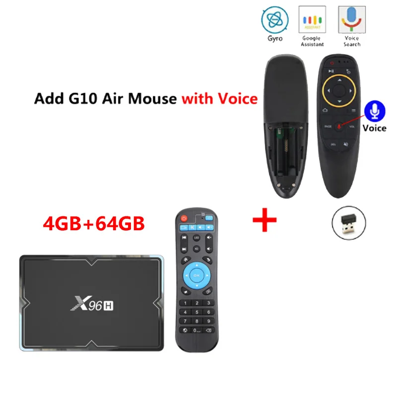 4GB64GB add g10s X96H Android 9,0 Смарт ТВ коробка Allwinner H603, 4 Гб оперативной памяти, 32 Гб встроенной памяти, BT4.1 2,4G 5G Wi-Fi 6K IPTV Set-top Box с 3 портами(стандарт Порты и разъёмы Media Player PK X96 Max - Цвет: 4GB64GB add g10s