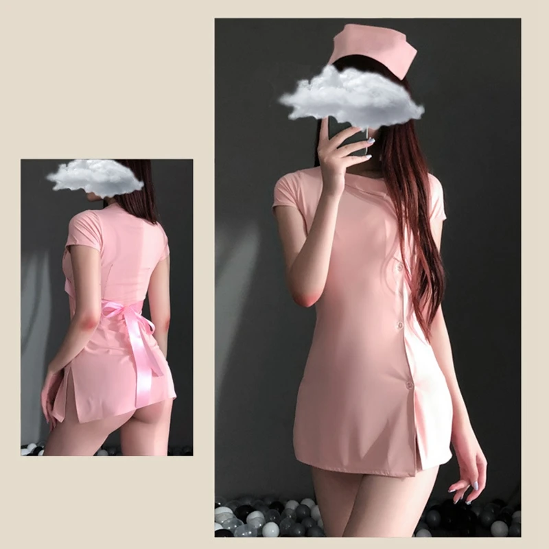 

Sexy Women Sexy Dress Fashion Halloween Cosplay Cute Bag Hip Temptation Nurse Dress Mini Nightdress