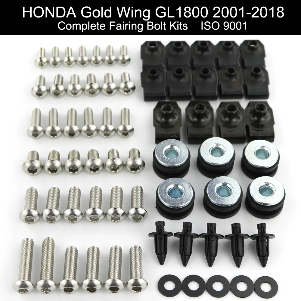 Подходит для Honda GL1800 GOLDWING 2001 2018 Полный Комплект болтов обтекателя кузова винтовые