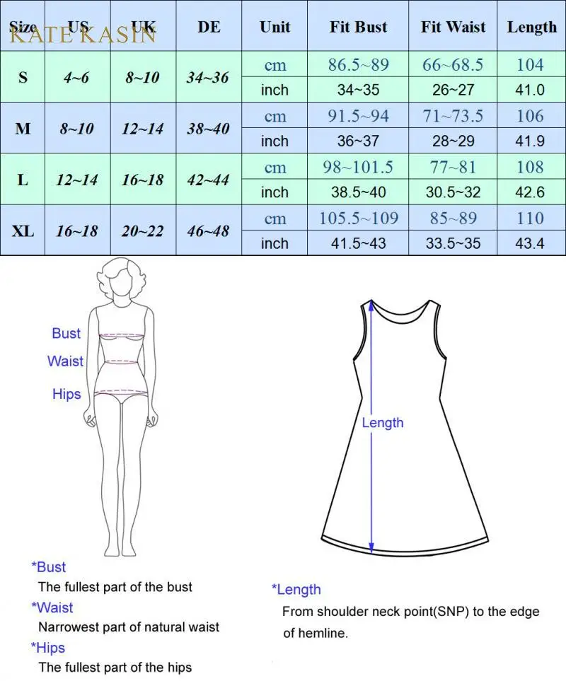 Kate Kasin женское винтажное платье без рукавов с v-образным вырезом свободное