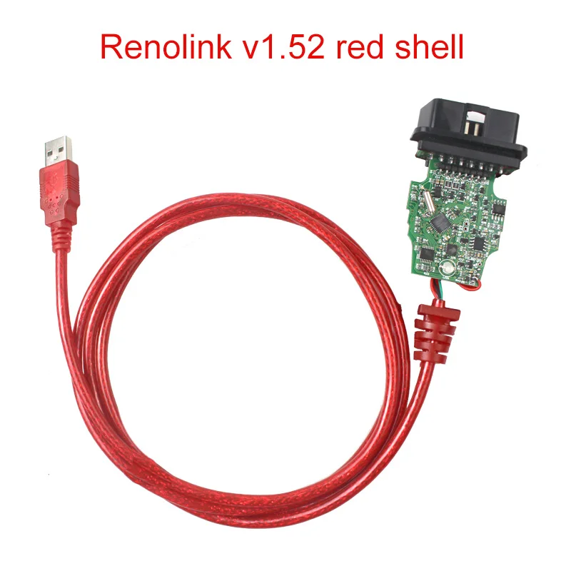 Renolink v1.52 red Renolink OBD2 ECU программист V1.52 CD Программное обеспечение ключ кодирования UCH соответствие приборной панели кодирование ECU сброс функции - Цвет: Renolink v1.52 red