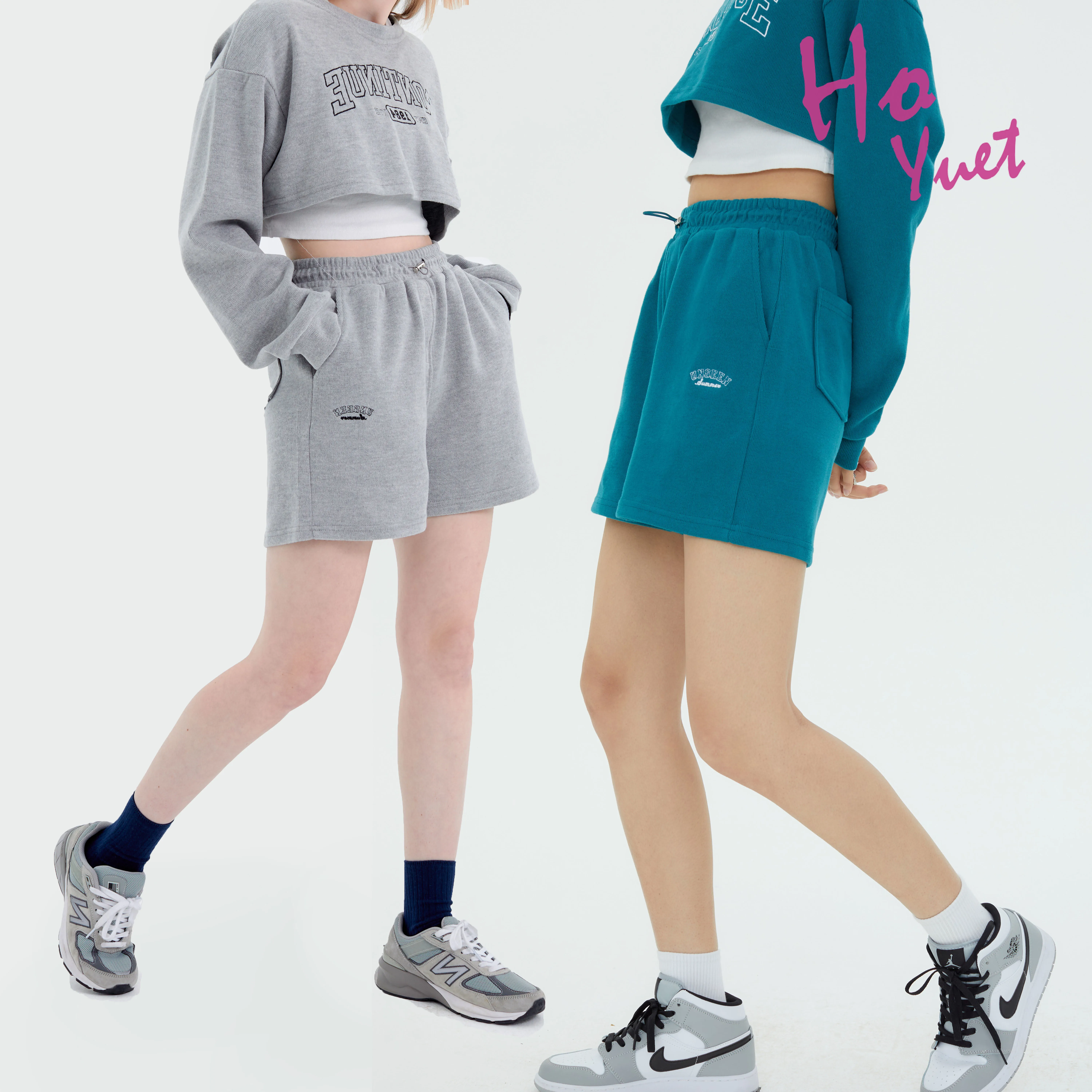 

HoYuet Summer Woman Shorts Loose Hip Hop Casual Streetwear High Waist Y2k Letter Embroidery Sport Work Out Vintage Sweatshorts