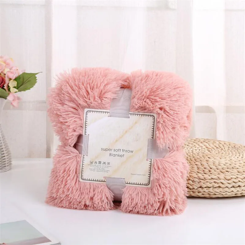 Трехразмерное мягкое теплое однотонное плюшевое одеяло для дивана фланелевое