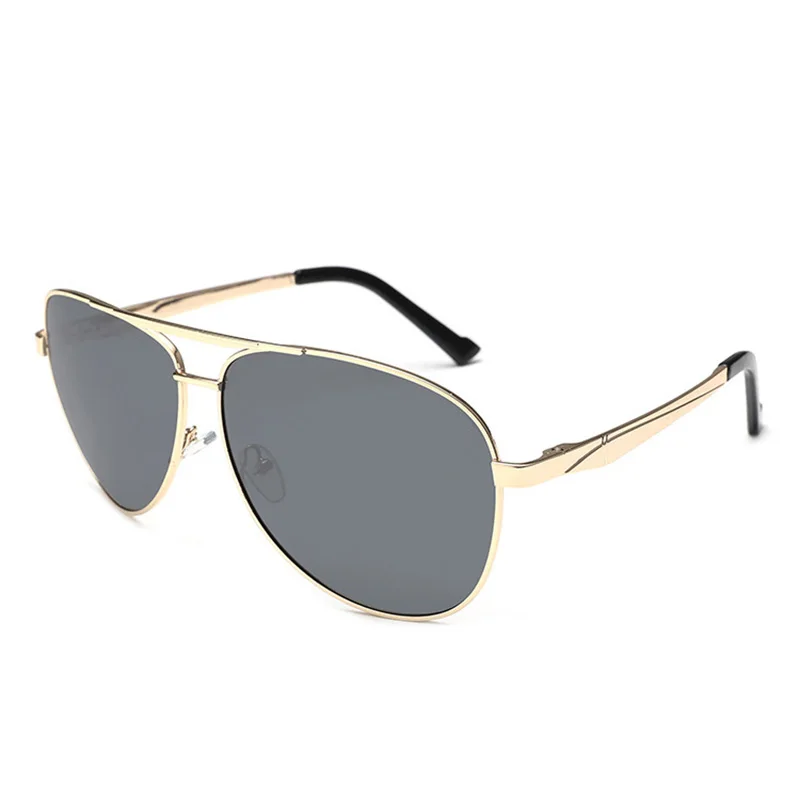 Cubojue 160mm Mens's Sunglasses Polarized Oversized Sun Glasses for Man Driving Spring Hinge UV400 Case Free Big Fat Face - Цвет линз: gold black