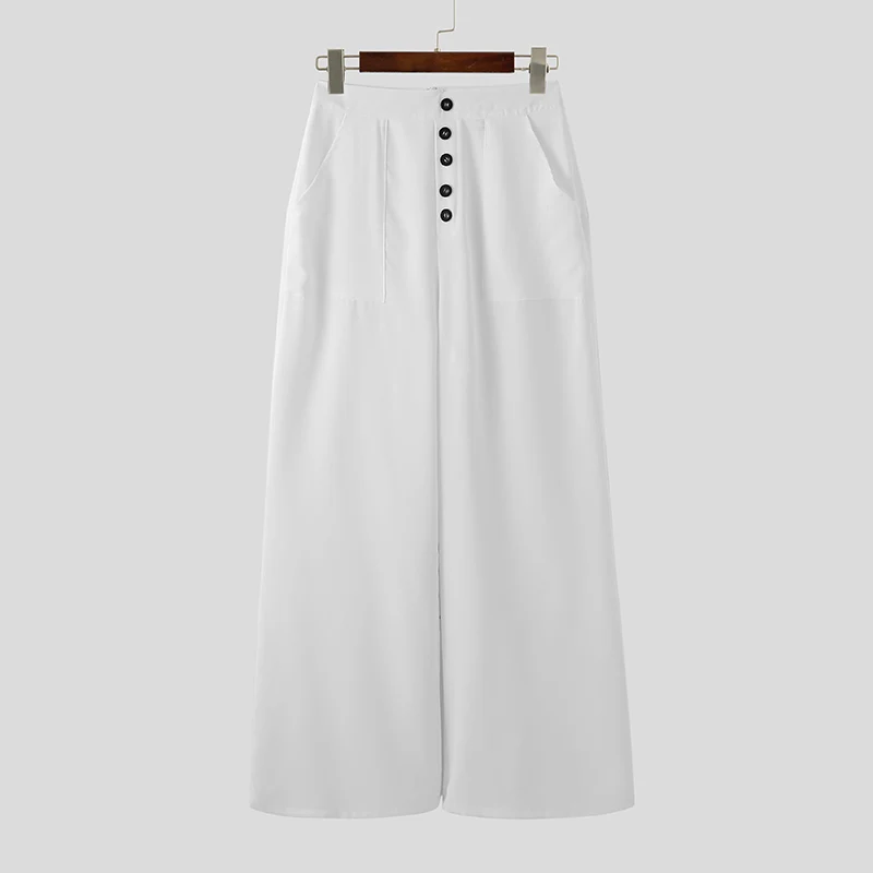 

Women OL Style Trousers Office Ladies Pants Casual Solid Color Pleated Button Up Wide Leg Pants Palazzo Pants Pantalon Femme