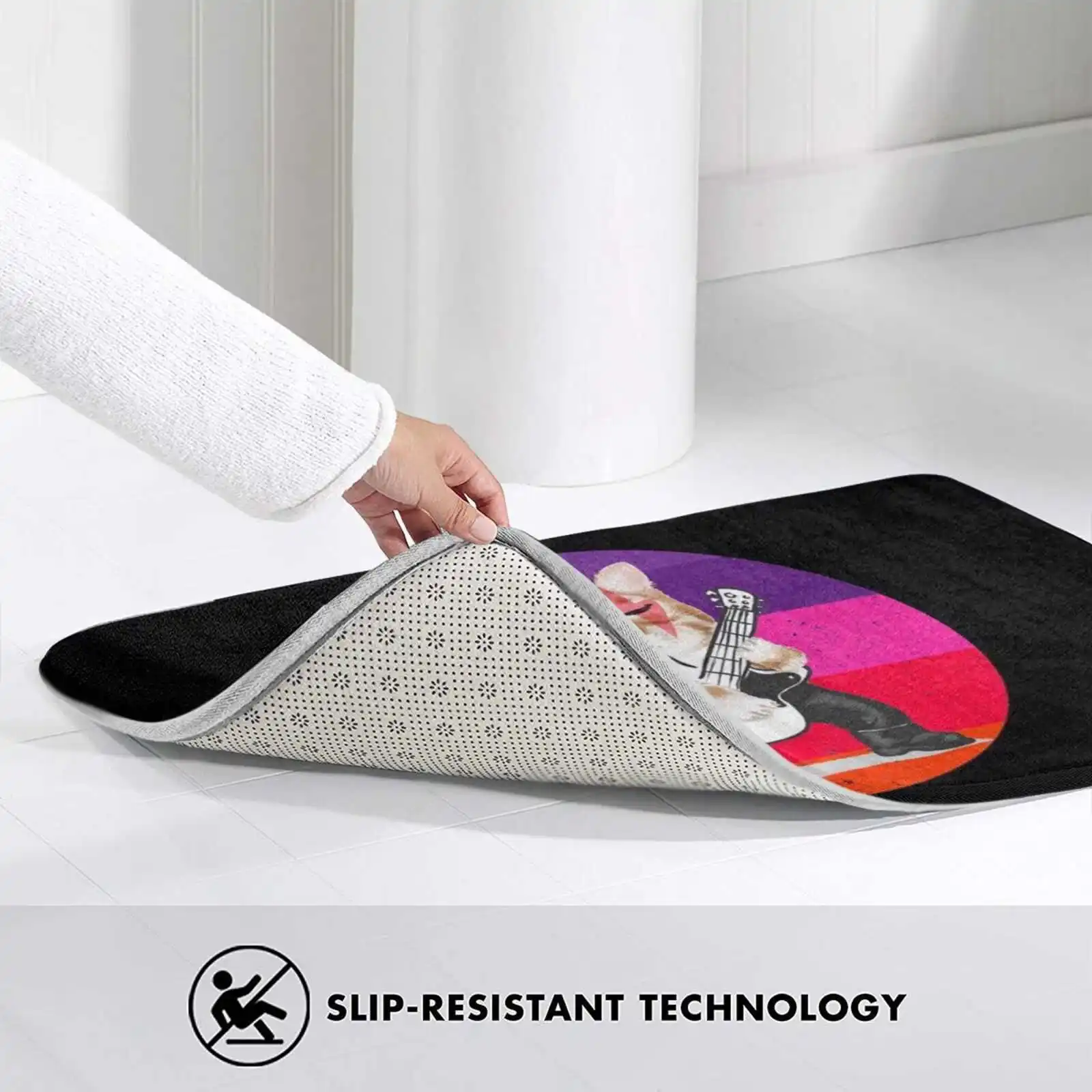 Удобный дверной коврик Meow N &amp 39 В рулоне ковер для ног звезда кошка музыка гитара