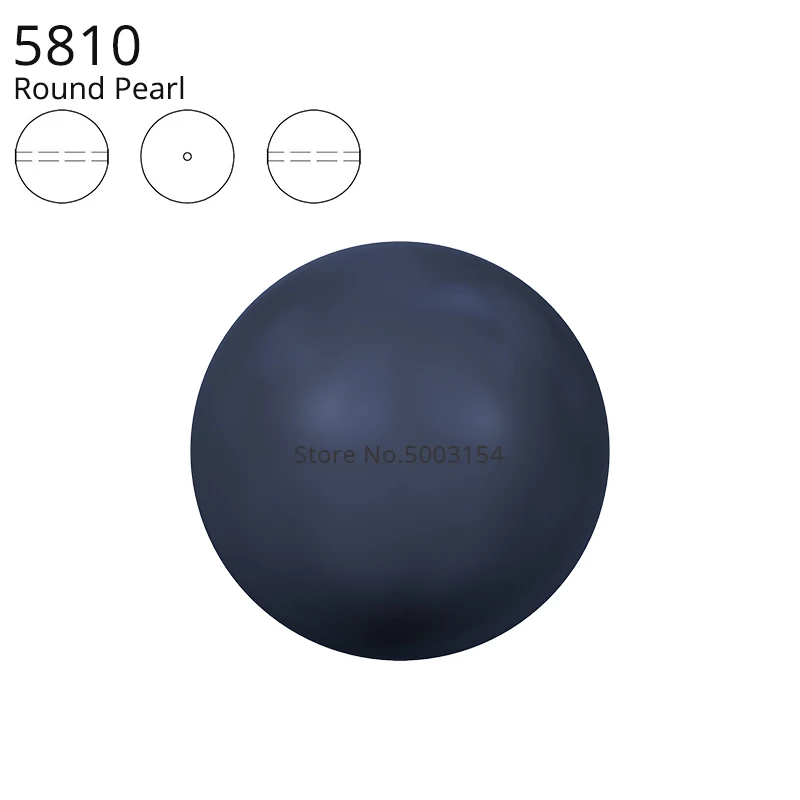 Night Blue 818 С украшением в виде кристаллов от Swarovski 5810 круглая жемчужная бусина с целый Просверленный отверстие Бисер для самостоятельного изготовления браслетов ювелирные изделия сделать штуцер - Цвет: Night Blue 818