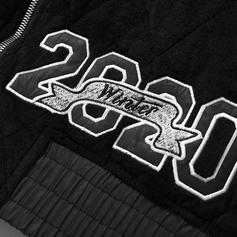 

Men's Winter Jacket Vintage Bomber Thick Warm Women Jacket Cotton Coat Embroidery Zipper Streetwear Clothing